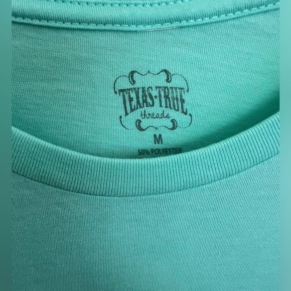 NEW TEXAS TRUE THREADS "because he lives" tee color mint size M - Picture 3 of 4